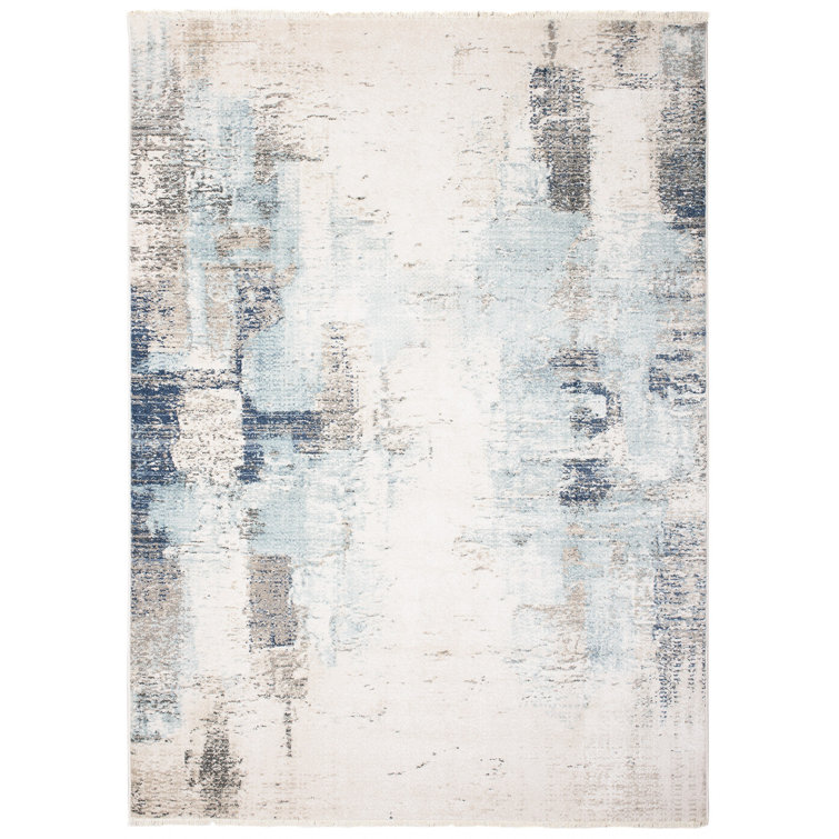 Borough Wharf Chanute Flatweave Grey/Blue Rug Wayfair.co.uk